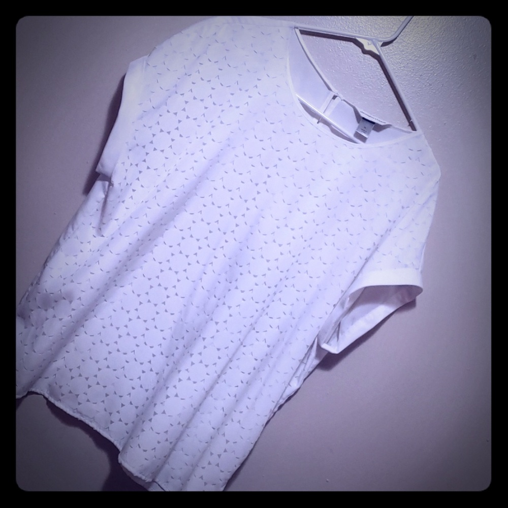 👚 CHRISTOPHER & BANKS WHITE DRESS BLOUSE👚